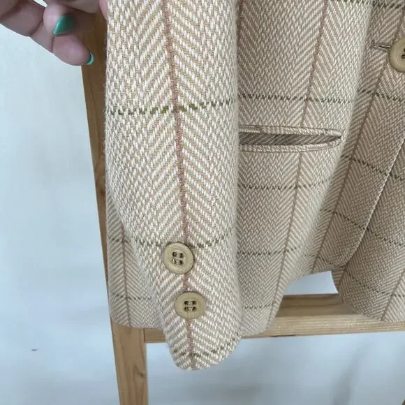 Vintage 80's Miss Pendleton Tan Lined Button Up Blazer #1267 Size MED USA - Picture 3 of 5